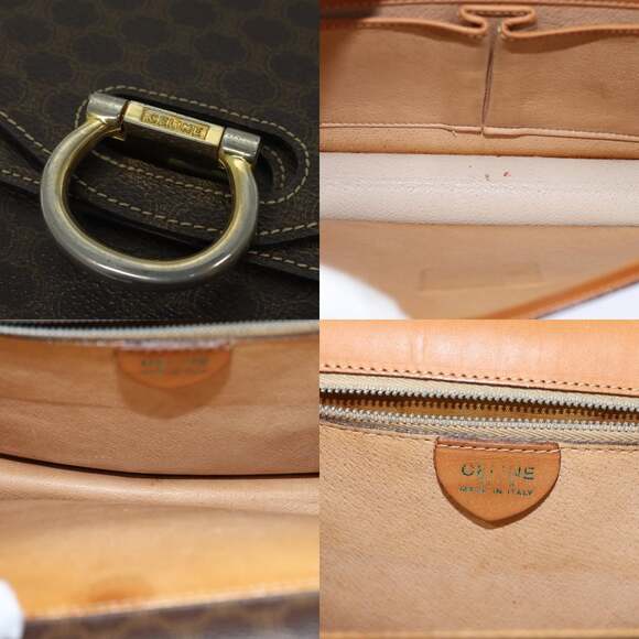 CELINE Macadam Canvas Hand Bag Pvc Brown - Picture 11 of 12